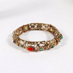 Vintage R. J. Graziano Gold Tone Strech Bracelet